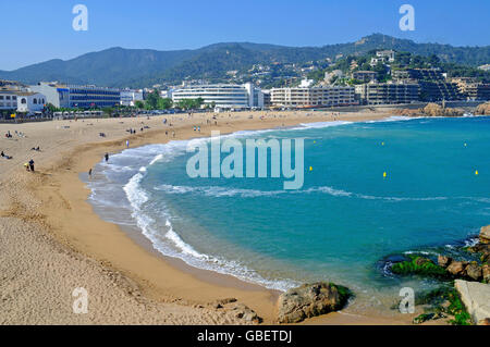 beach, Tossa de Mar, Costa Brava, Catalonia, Spain Stock Photo