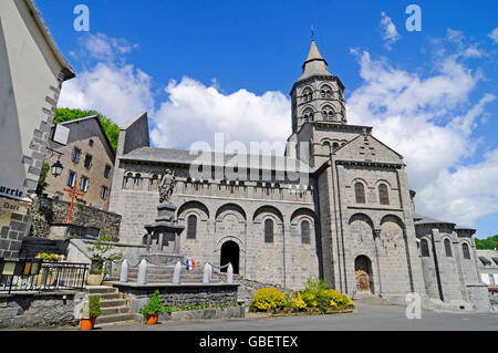 Pilgrimage church, Notre Dame, Orcival, Departement Puy-de-Dome, France Stock Photo