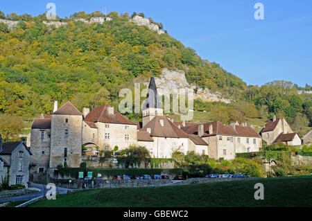 Benedictine abbey Saint-Pierre, Baume-les-Messieurs, Lons-Le-Saunier, Jura, Franche-Comte, France Stock Photo