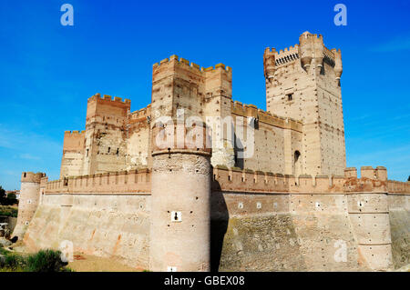 Castle of La Mota, Medina del Campo, province of Valladolid, Castile and Leon, Spain / Castillo de La Mota, Castilla y Leon Stock Photo