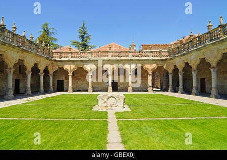 Inner courtyard, Patio de Escuelas Menores, University of Salamanca, Salamanca, Castile and Leon, Spain / Castilla y Leon Stock Photo