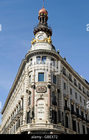 Banco Espanol de Credito, Spanish credit bank, Calle de Alcala, Madrid, Spain Stock Photo