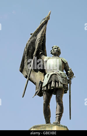 Juan Bravo monument, Plaza San Martin, Segovia, Castile-Leon, Spain Stock Photo