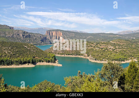 Panta de Camarasa, reservoir, Noguera Pallaresa, river, Tremp, province Lleida, Catalonia, Spain Stock Photo