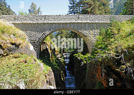 Pont d'Espagne, Spanish bridge, Cauterets, Midi Pyrenees, Pyrenees, Department Hautes-Pyrenees, France Stock Photo