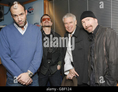 U2 at Capital Radio - London Stock Photo