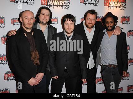 Shockwaves NME Awards 2009 - Arrivals - London. Elbow arriving for the Shockwaves NME Awards 2009 at the 02 Academy, Brixton, London Stock Photo