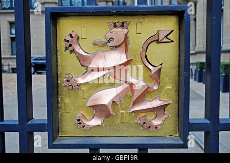 Lion, coat of arms, Grand Ducal Palace, European Parliament, Chamber of Representatives, Luxembourg city, Luxembourg Stock Photo