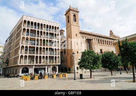 pavement cafe, Museo del Patriarca, Museum, Plaza del Patriarca, square, Valencia, Valencian Community, Spain, Europe Stock Photo