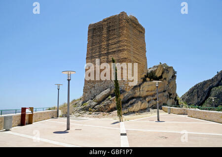 La Torre Blai, tower, castle, former windmill, Xixona, Jijona, La Vila Joiosa, Villajoyosa, Costa Blanca, Alicante, Spain, Europe Stock Photo