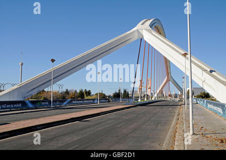 Puente de la Barqueta, bridge, Seville, Seville province, Andalucia, Spain, Europe Stock Photo