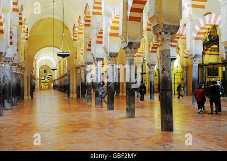 Columns, arches, Prayer Hall, Mezquita, Mosque, Cathedral, Cordoba, Cordoba province, Andalucia, Spain, Europe Stock Photo
