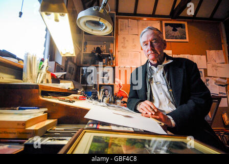 Author and illustrator Raymond Briggs at home in Sussex.