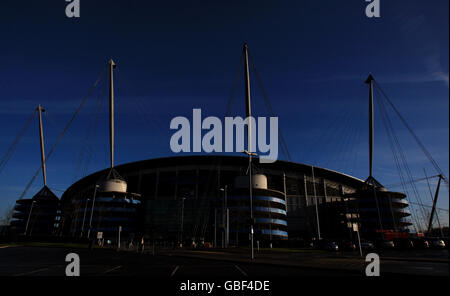 Soccer - Barclays Premier League - Manchester City - City of Manchester Stadium. Eastlands, home of Manchester City Football Club Stock Photo