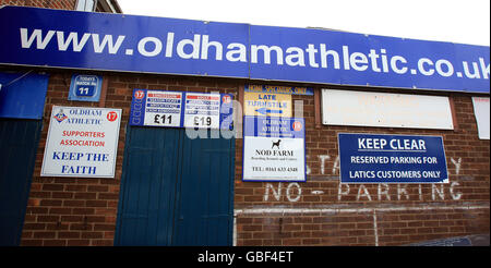 Soccer - Football League - Oldham Athletic - Boundary Park. Boundary Park, home of Oldham Athletic Football Club Stock Photo