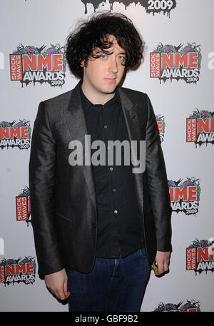 Shockwaves NME Awards 2009 - Arrivals - London. Matthew Murphy arriving for the Shockwaves NME Awards 2009 at the 02 Academy, Brixton, London Stock Photo