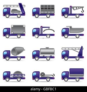 Different types of trucks - vector illustration Stock Vector