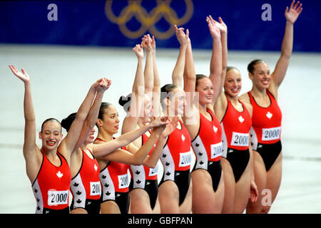 The Canada team celebrate their bronze medal position Stock Photo