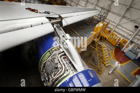 A generic stock photo of British Airways Maintenance workers in a ...