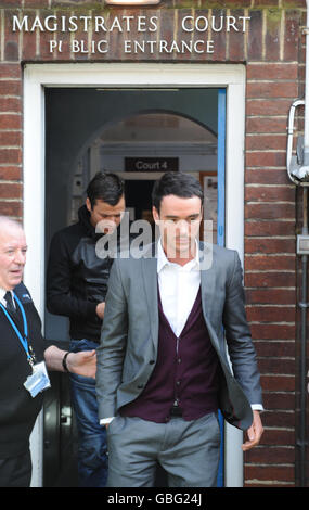 Jack Tweed leaves Epping Magistrates Court. Mr. Tweed, the husband of terminally ill Jade Goody appeared on a charge of assaulting a taxi driver. Stock Photo