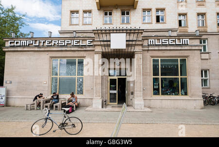Exterior of Computerspiele Museum or Computer games Museum on Karl Marx Allee in Berlin Germany Stock Photo