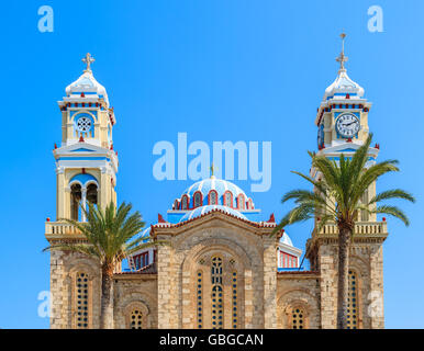 Beautiful old church in Karlovasi town, Samos island, Greece Stock Photo