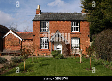 Exterior view of the birthplace of Sir Edward Elgar in Broadheath, Worcestershire. Stock Photo