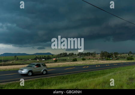 Oncoming hailstorm afternoon in South Africa Stock Photo