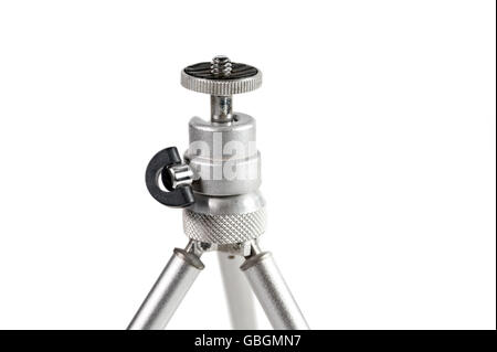 Small Table Tripod Close-Up Isolated on White Background Stock Photo