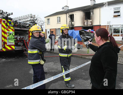 Moneymore estate house fire Stock Photo