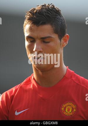 Soccer - Barclays Premier League - Fulham v Manchester United - Craven Cottage. Manchester United's Cristiano Ronaldo reacts at half time. Stock Photo