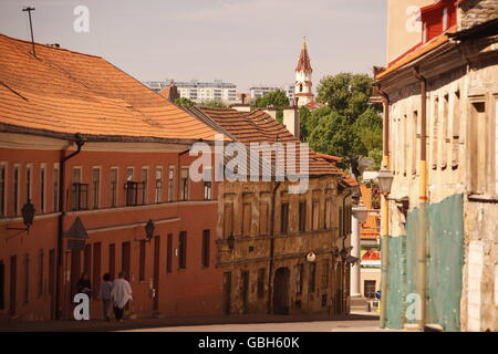 The old Town of the City Vilnius  in the Baltic State of Lithuania, Stock Photo