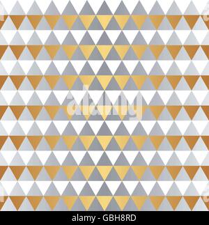Seamless triangle pattern background with gold and silver gradient Stock Vector