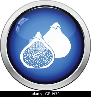 Icon of Fig fruit. Glossy button design. Vector illustration Stock ...