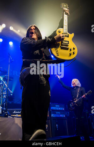 Ricky Warwick of Black Star Riders performing on stage at the O2 ABC, Glasgow Stock Photo