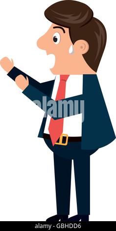 Businessman cartoon isolated icon design. Stock Vector