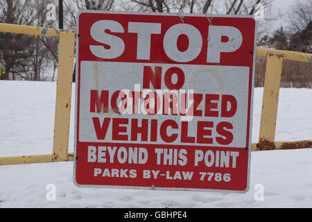 No Motorized Vehicles Sign Stock Photo