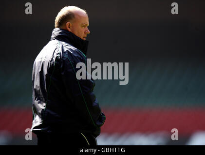 Ireland coach Declan Kidney during the Captain's Run at the Millennium Stadium, Cardiff. Stock Photo