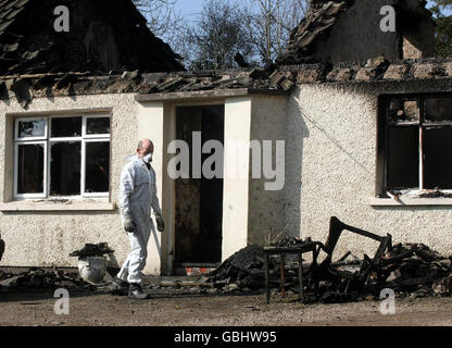 House fire in County Donegal Stock Photo