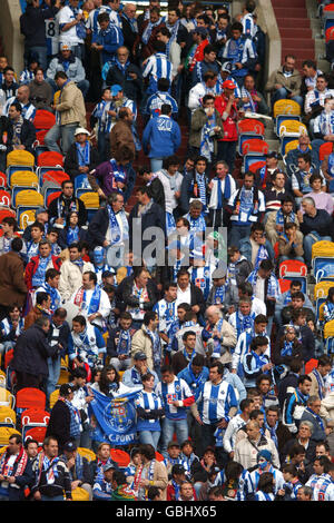 FC Porto fans show their support in the stands during the ...