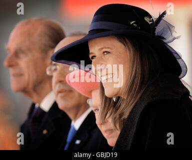 The President of Mexico Felipe Calderon and his wife Senora Zavala are welcomed by the Queen Elizabeth II and Duke of Edinburgh on Horse Guards Parade in London today on the first day of his State Visit to the UK. Stock Photo