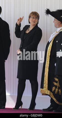 Home Secretary Jacqui Smith attends the ceremonial arrival of the President of Mexico on Horse Guards Parade in London. Stock Photo