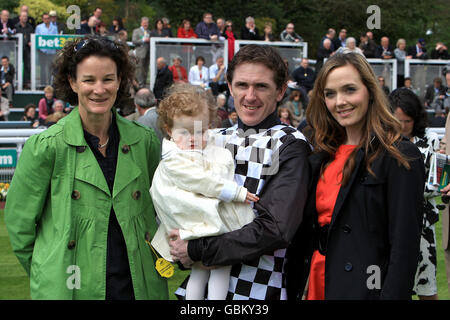 Irish distance runner Sonia O'Sullivan (left) with jockey Tony McCoy (centre) and Olympic cyclist Victoria Pendleton. Stock Photo