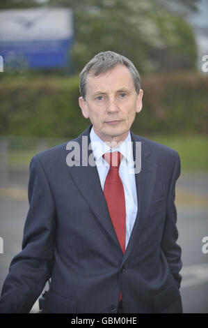 Regional Director for Public Health, Gabriel Scall pictured outside Downend School technology college, South Gloucestershire, where a 12 year old girl has a confirmed case of swine flu. Stock Photo