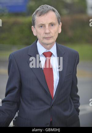 Regional Director for Public Health, Gabriel Scall pictured outside Downend School technology college, South Gloucestershire, where a 12 year old girl has a confirmed case of swine flu. Stock Photo