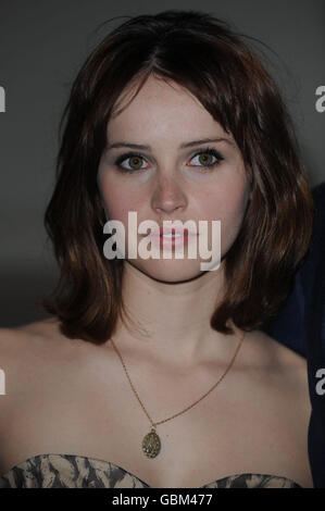 Felicity Jones arrives for the UK premiere of Cheri, at the Cine Lumiere, London. Stock Photo