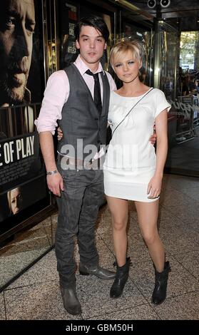 Hannah Spearritt and Andrew Lee Potts arriving for the UK Film Premiere of 'State of Play' at the Empire Leicester Square, London. Stock Photo