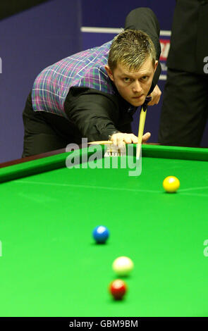 Northern Ireland's Mark Allen during the Betfred.com World Snooker Championship at The Crucible Theatre, Sheffield. Stock Photo