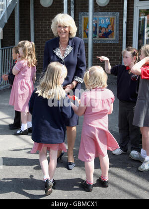 Duchess Of Cornwall Visits Bellefield Church of England School Stock Photo