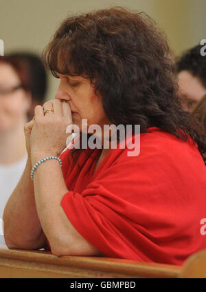Margaret Mizen, mother of murdered schoolboy Jimmy Mizen, during a memorial service to mark the first anniversary of Jimmy's death, held at the Our Lady of Lourdes Church in London. Stock Photo